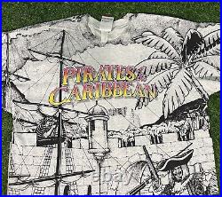 Vintage Disney Pirates of the Caribbean AOP Shirt All Over Print MINT