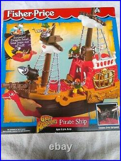 Vintage Fisher Price Great Adventures Pirate Ship 1997 New Sealed 77041