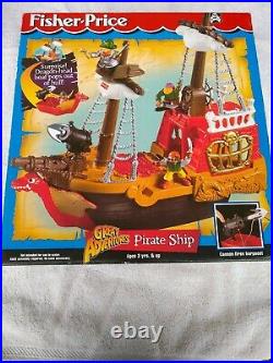 Vintage Fisher Price Great Adventures Pirate Ship 1997 New Sealed 77041