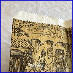 Vtg 1960's Disneyland Park New Orleans Square Paper Bag Pirates Of The Caribbean