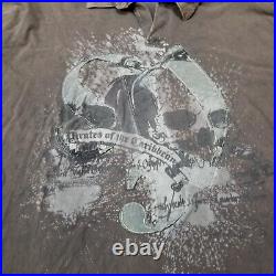 Vtg Disney World Pirates of the Caribbean T-Shirt Mens 2XL Thermal Longsleeve