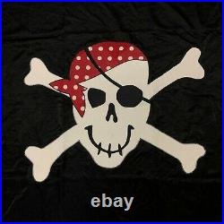 Vtg Disneyland Pirates of the Caribbean Jolly Roger Skull Crossbones Flag Banner