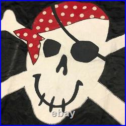 Vtg Disneyland Pirates of the Caribbean Jolly Roger Skull Crossbones Flag Banner