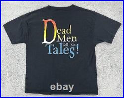 Vtg Disneyland XL Black T Shirt USA Made Pirates Of The Caribbean Double Sided