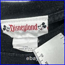 Vtg Disneyland XL Black T Shirt USA Made Pirates Of The Caribbean Double Sided