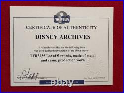 Walt Disney Studios Archive Ornate Pirate Sword Prop Pirates Of The Caribbean